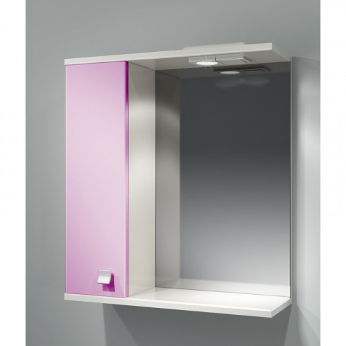 Шкаф зеркальный ДОМИНО 62 левый с/о (цвет розовый) (TIVOLI)