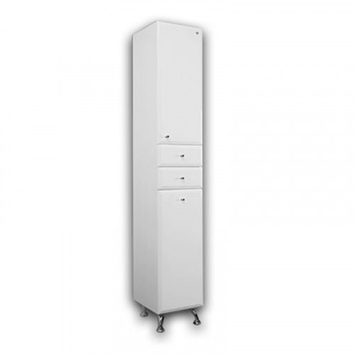 Шкаф-колонна ЭКО 10 30см с 2-мя ящиками и корзиной на ножках, белый