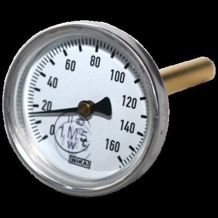 Термометр биметаллический осевой Дк100 L=60мм G1/2' 160С А50.10 Wika 3905934 (36523044) в Санкт-Петербурге