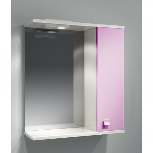 Шкаф зеркальный ДОМИНО 62 правый с/о (цвет розовый) (TIVOLI)
