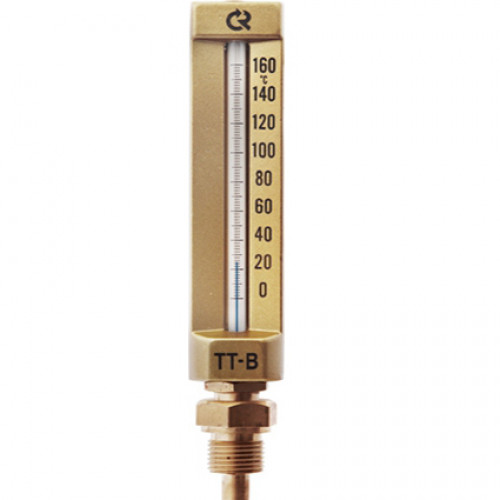 Термометр жидкостной виброустойчивый прямой L=150мм G1/2' 200С ТТ-В-150 150/100 Росма 00000002830