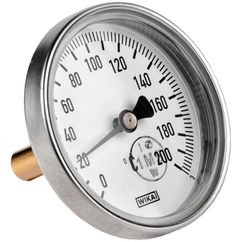 Термометр биметаллический осевой Дк80 L=40мм G1/2' 200С А5001 Wika 3905055 (36523027)