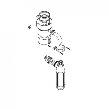 Элемент присоединительный 80/125 мм с конденсатоотводчиком, шлангом, сифоном и отверстием для проведения измерения для котлов Пантера/Гепард Protherm 0020202466 в Краснодаре
