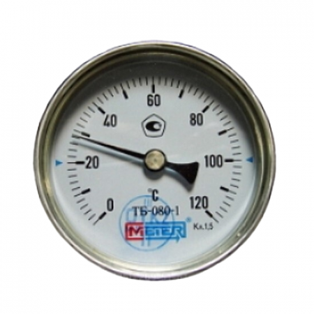 Термометр биметаллический осевой Дк63 L=60мм G1/2' 120С ТБ63 Метер в Краснодаре