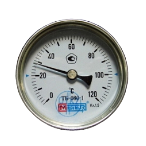 Термометр биметаллический осевой Дк63 L=60мм G1/2' 120С ТБ63 Метер