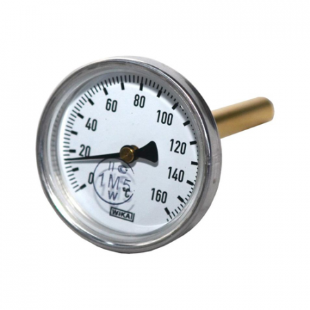 Термометр биметаллический осевой Дк100 L=100мм G1/2' 160С А5002 Wika 3905942 (36523045) в Иркутске