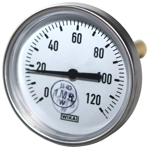 Термометр биметаллический осевой Дк100 L=60мм G1/2' 120С А5002 Wika 3901904 (36523041)