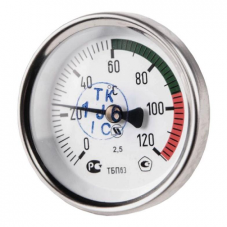 Термометр биметаллический осевой Дк63 L=50мм G1/2' 120С ТБП-Т НПО ЮМАС в Краснодаре