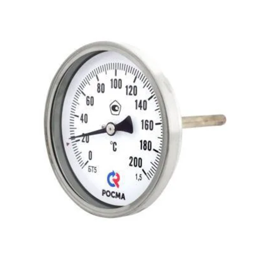 Термометр биметаллический осевой Дк100 L=150мм G1/2' 200С БТ-51.211 Росма 00000002561