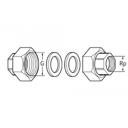 Детали присоединительные чугун Ду32 G 2'xRp 1 1/4' ВР (комплект) для циркуляционных насосов Wilo 112046992 в Тюмени