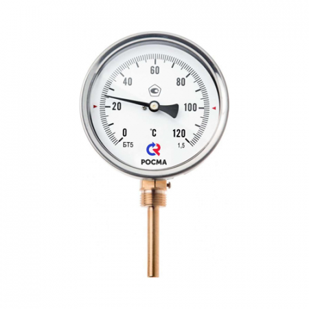 Термометр биметаллический радиальный Дк63 L=64мм G1/2' 120С БТ-32.211 Росма 00000002444 в Москве
