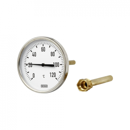 Термометр биметаллический осевой Дк63 L=40мм G1/2' 120С А50.20 Wika 12012891 в Санкт-Петербурге