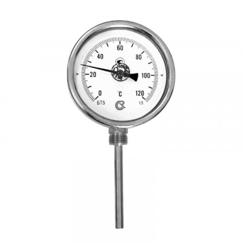 Термометр биметаллический D100 L100мм/лат.0+200гр.радиал.