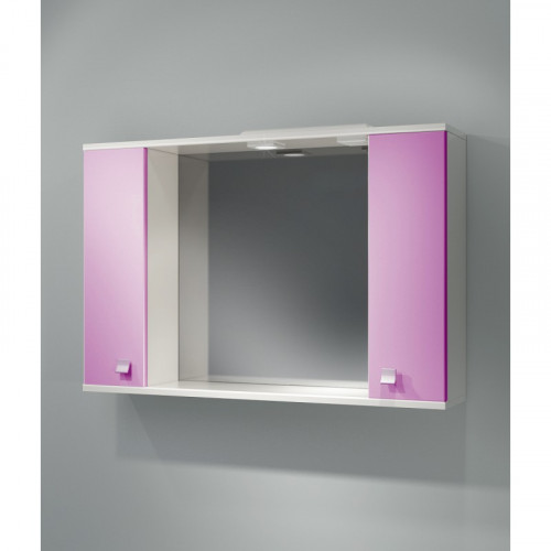 Шкаф зеркальный ДОМИНО 105 с/о (цвет розовый) (TIVOLI)