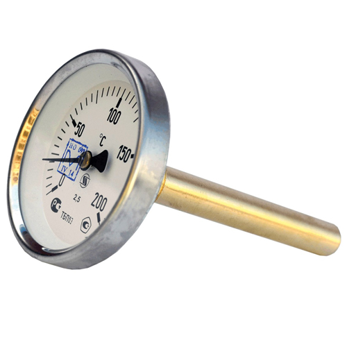 Термометр биметаллический осевой Дк100 L=100мм G1/2' 200С ТБП-Т НПО ЮМАС