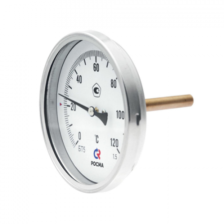Термометр биметаллический осевой Дк63 L=100мм G1/2' 120С БТ-31.211 Росма в Нижнем Новгороде