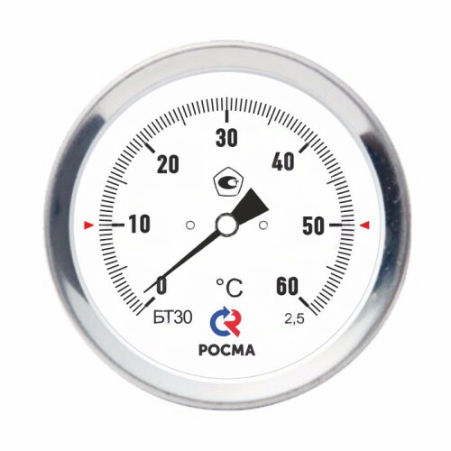 Термометр биметаллический накладной Дк63 60С БТ-30.010 Росма 00000002386