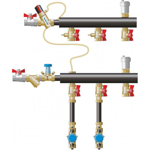 Коллекторный узел отопления Тепловодохран Пульсар Д, на 2 отвода, 0-Л-15